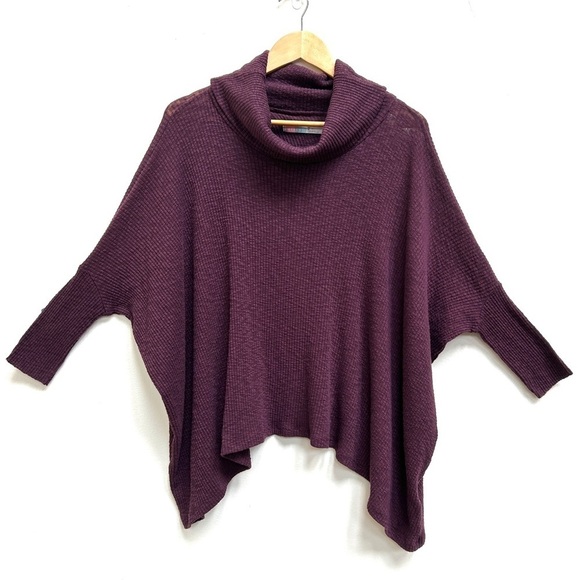 Free People Beach Traveler Cowl Neck Pullover Split Back Top in Purple, Size M - Picture 4 of 11